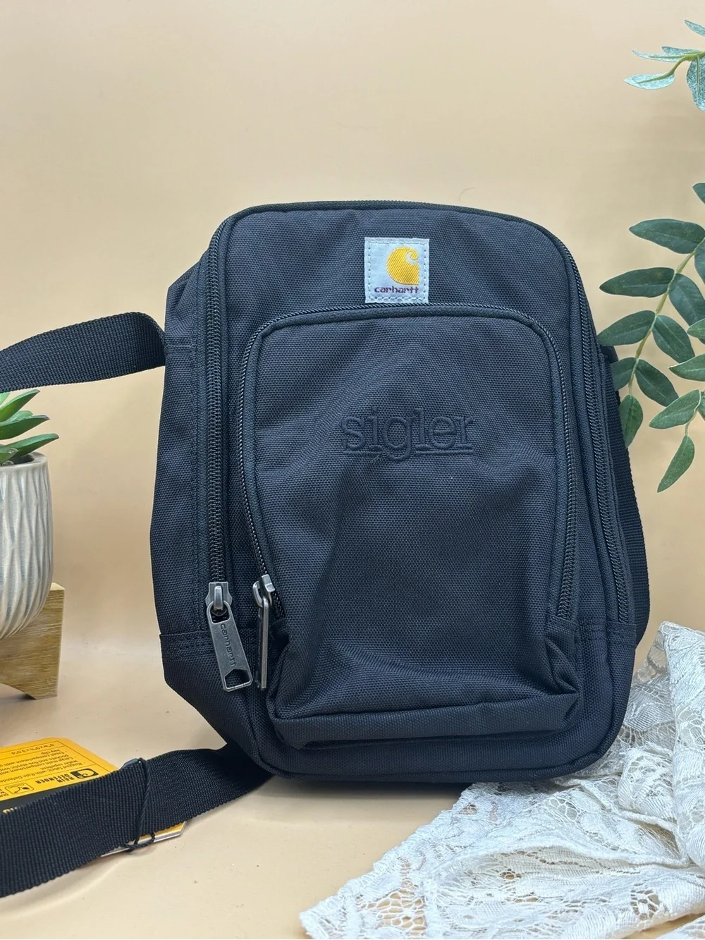 Carhartt Black Compact Crossbody Messenger Bag